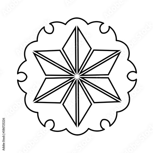 Japanese style design star Sign or Asanoha symbol