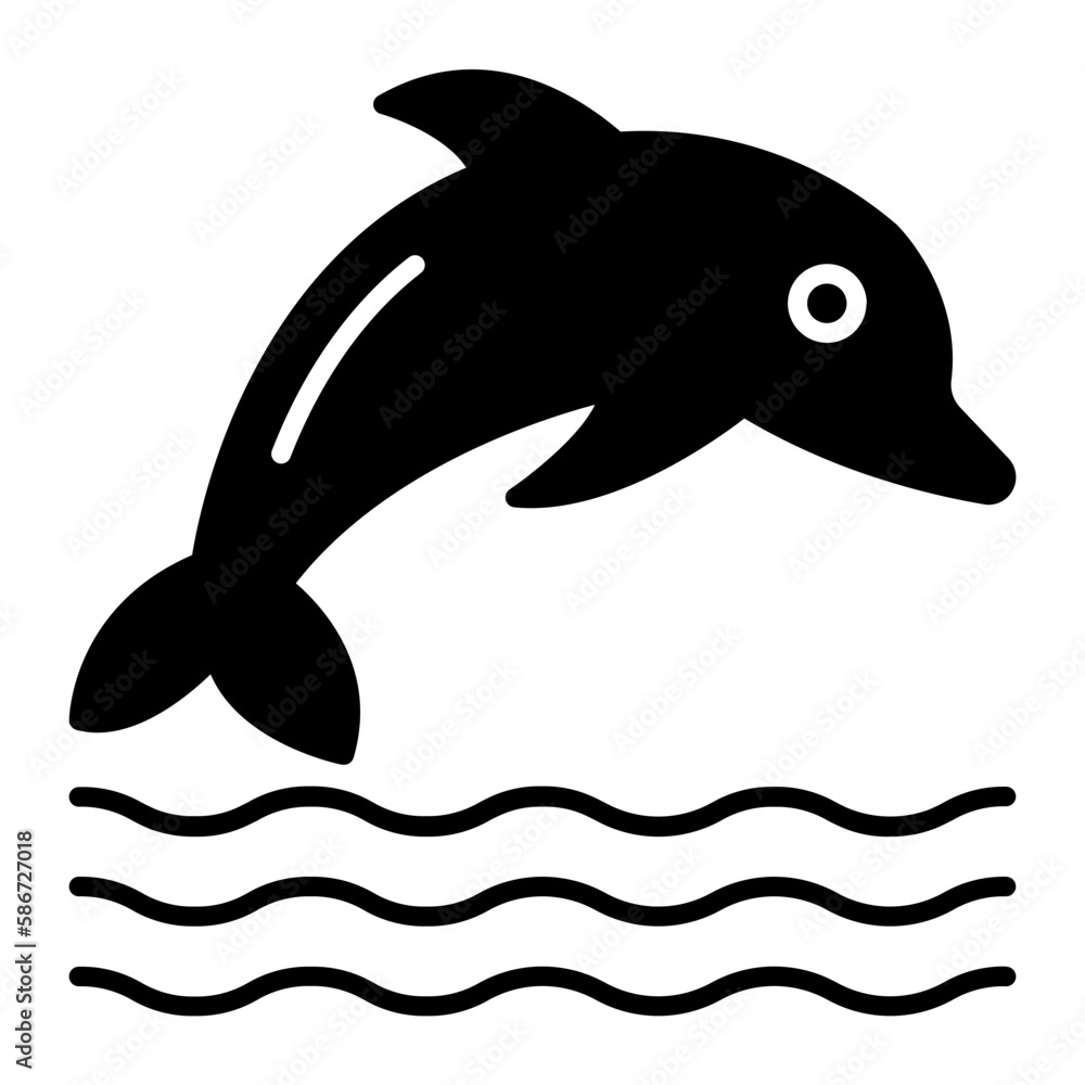 Obraz premium Dolphin Glyph Icon