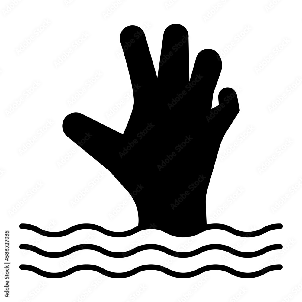 Obraz premium Sinking Glyph Icon