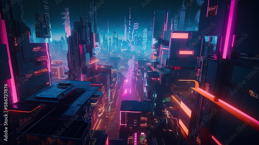 Obraz premium cyberpunk sity