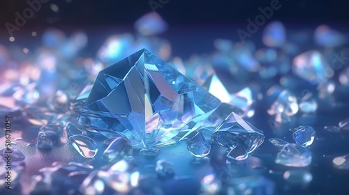 Dreamy and Abstract Crystals Shining on a Sparkling Background Enchant your audience with sparkling crystal illustrations on a dreamy background. Perfect for any project.