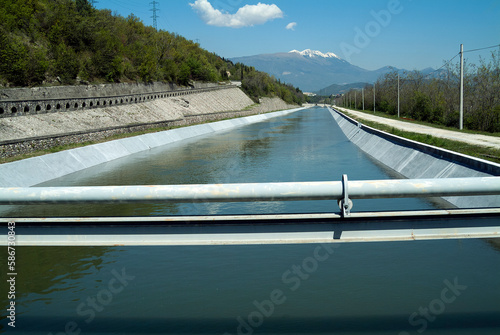 Artificial river channel in concrete