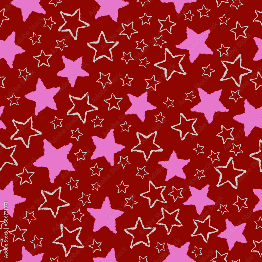 vector seamless pattern with stars, torn stroke edges vector seamless pattern with stars, torn stroke edges