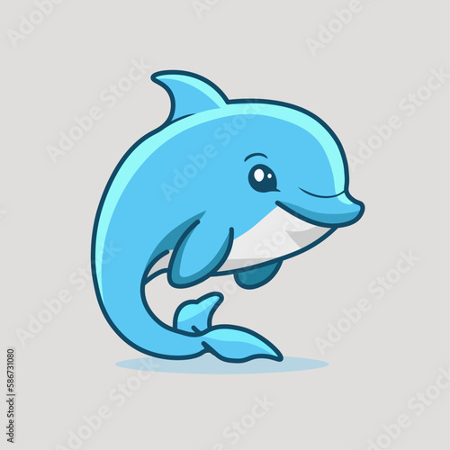 dolphin jumping out of water - cute dolphin illustration