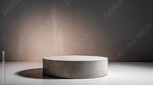Minimalist Round Concrete Podium Chic Product Presentation Generative AI
