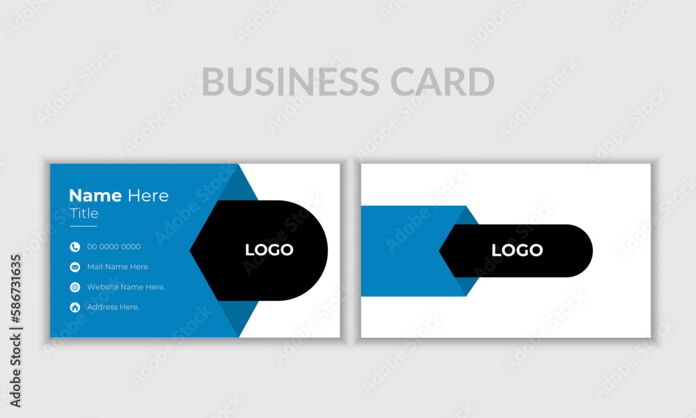Print, Double-sided creative business card, Vector illustration print template, simple business card design, simple clean layout design template, blue color business card. Print, Double-sided creative business card, Vector illustration print template, simple business card design, simple clean layout design template, blue color business card.