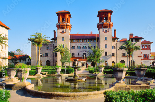 Lightner Museum, originally Hotel Alcazar built by rail magnate Henry Flagler. Early use of poured concrete. In US oldest city St. Augustine, Florida photo