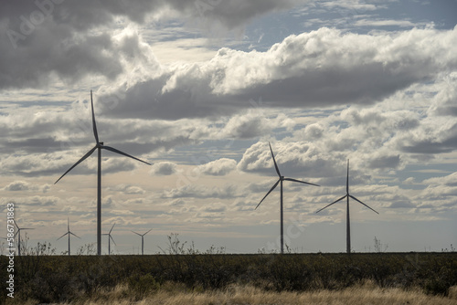 Windmills in Santa Cruz Wind Farm, Argentine Patagonia.