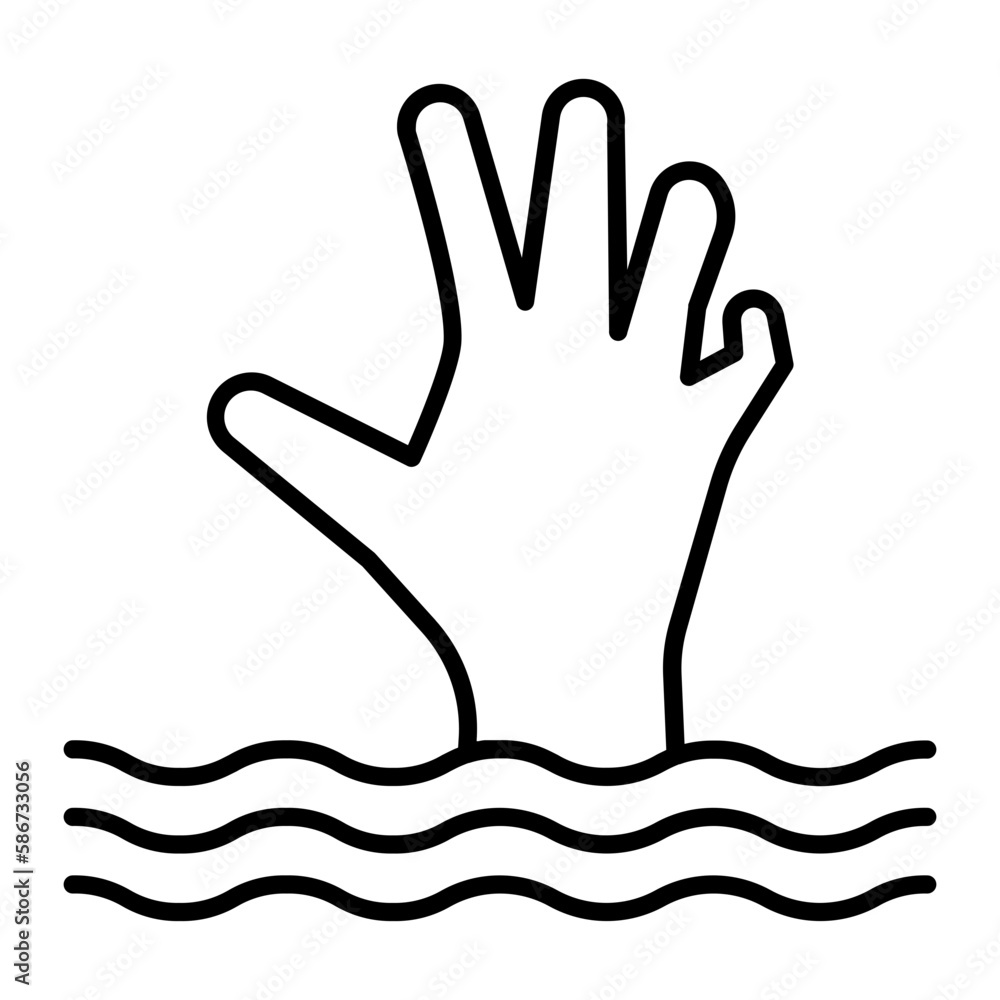 Sinking Outline Icon Sinking Outline Icon