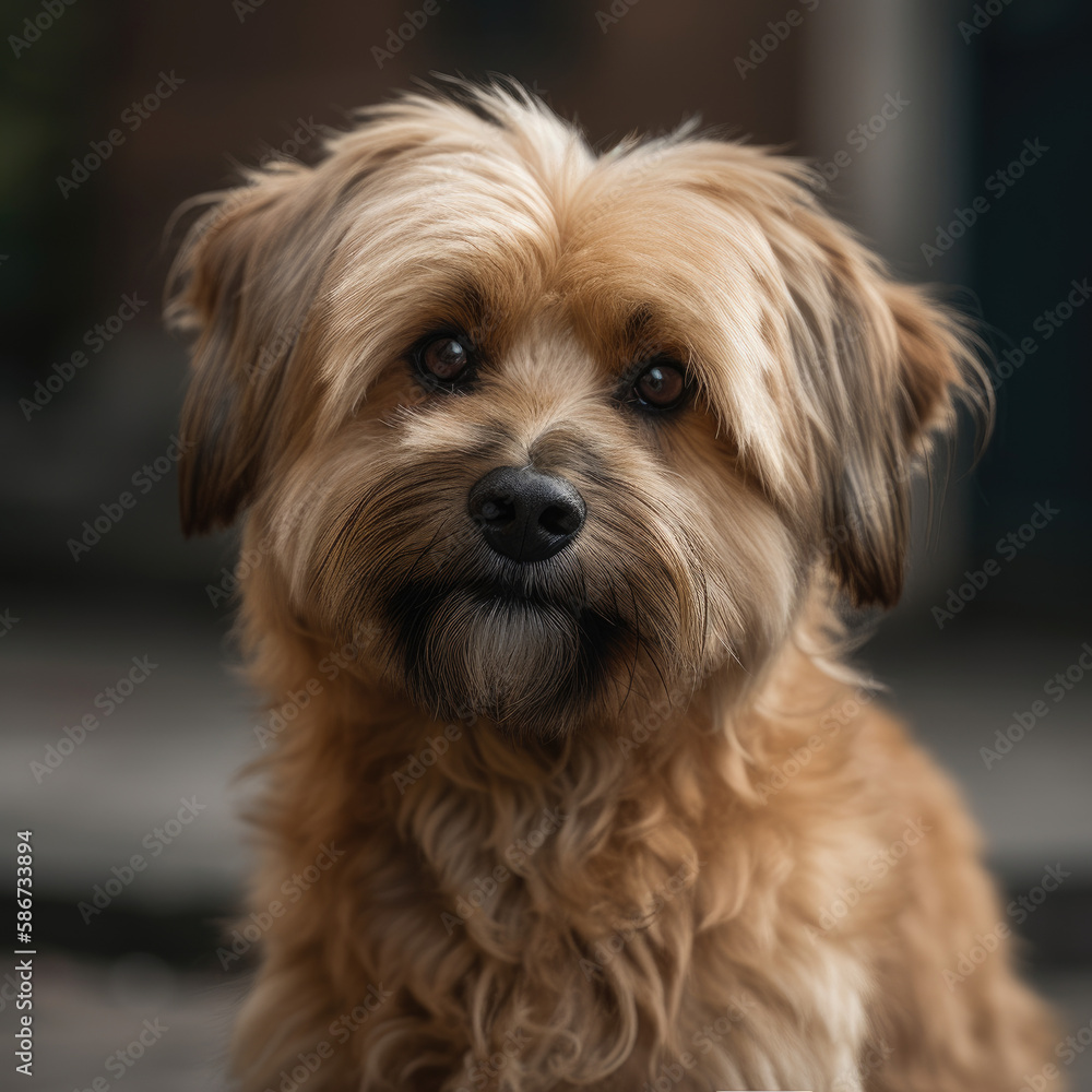 Adorable dog looking towards the camera. Studio photo