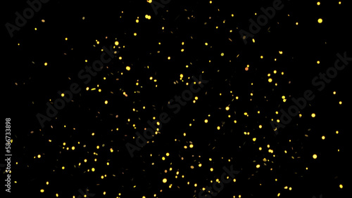 Confetti explosion. Golden falling festive particles
