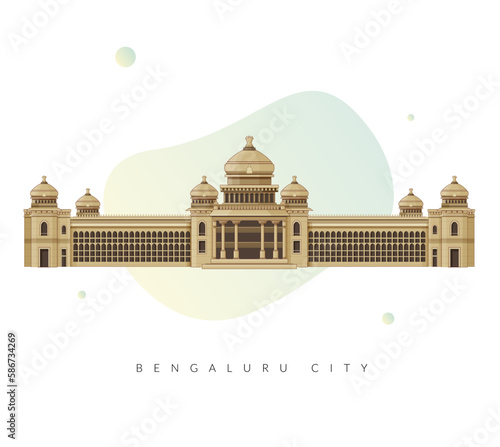 Bangalore City Icon - Vidhana Soudha Icon Illustration