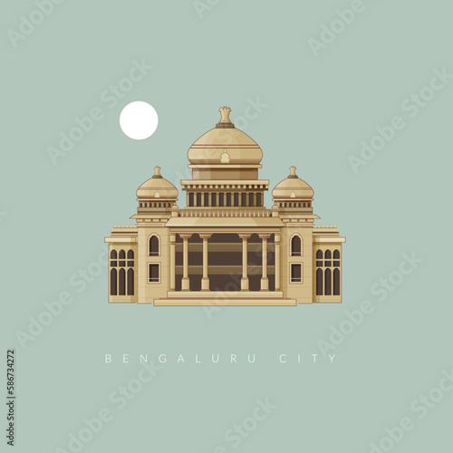 Bangalore City Icon - Vidhana Soudha Icon Illustration