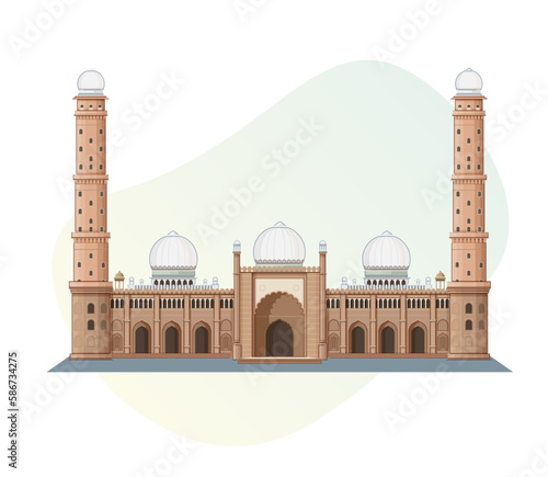 Bhopal City - Jama Masjid, Mosque - Icon Illustration