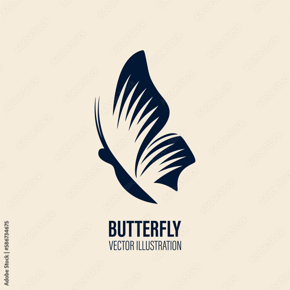 Vector Hand Drawn Butterfly Icon Closeup Isolated on White Background. Butterfly Design Template, Vintage Vector Illustration of Butterfly with Outline for Logo, Tattoo Design Vector Hand Drawn Butterfly Icon Closeup Isolated on White Background. Butterfly Design Template, Vintage Vector Illustration of Butterfly with Outline for Logo, Tattoo Design