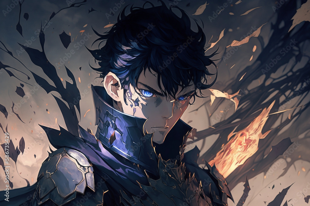 Black spiritual shadow warrior with blue eyes solo leveling Black spiritual shadow warrior with blue eyes solo leveling