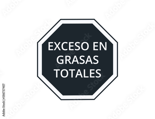 Total Fats label for Food Products in Spanish. 