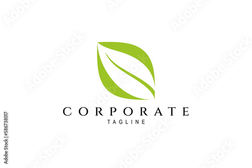Simple green leaf logo icon vector design. Garden, plants, nature and ecology logo vector design.
