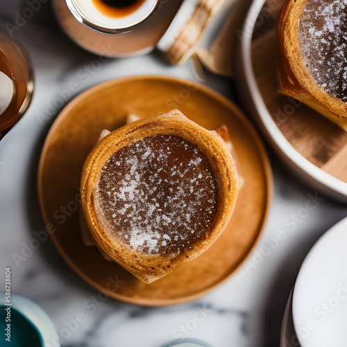 Pastel de nata sweet for breakfast 