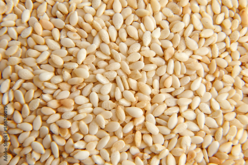 Sesame seeds for bakery close-up. Background of scattered sesame seeds Sesame seeds for bakery close-up. Background of scattered sesame seeds