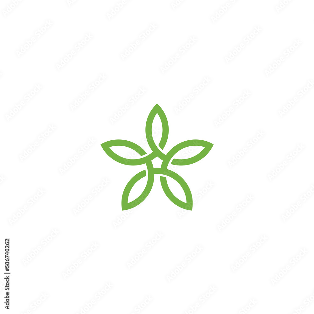  Green Leaf eco organic Logo desain template vektor