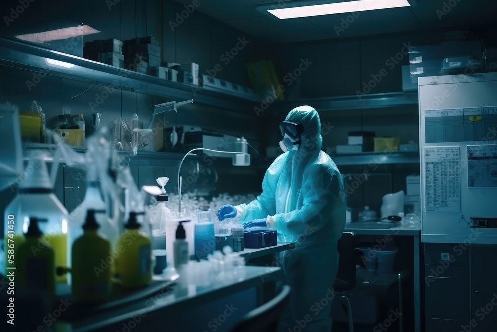 In a Secure High Level Laboratory Scientists in a Coverall Conducting a Research Generative AI
In a Secure High Level Laboratory Scientists in a Coverall Conducting a Research Generative AI