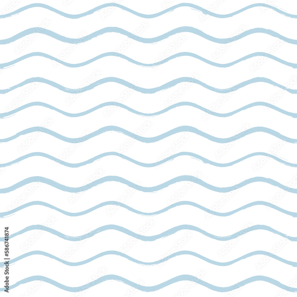 Seamless Wave Pattern, Hand drawn water sea vector background. Wavy beach print, curly grunge paint lines, watercolor stripes Seamless Wave Pattern, Hand drawn water sea vector background. Wavy beach print, curly grunge paint lines, watercolor stripes