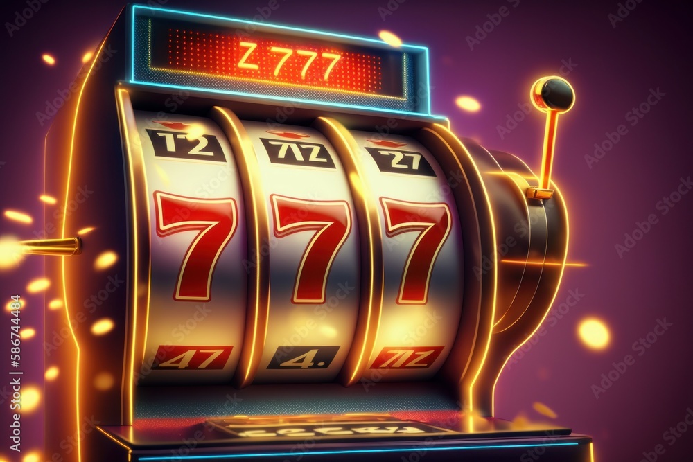 Slot machine 777 jackpot casino. Good luck concept. AI generated, human enhanced Slot machine 777 jackpot casino. Good luck concept. AI generated, human enhanced