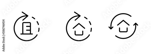House home changing updating icon vector, simple sign and symbol. home icons designed in filled, outline, line and stroke style can be used for web, mobile, ui