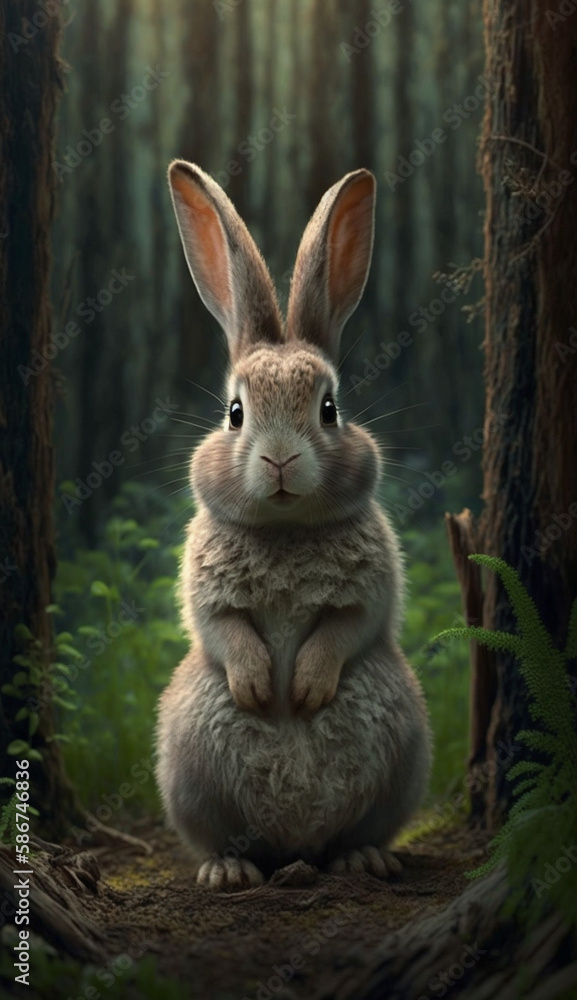Fototapeta premium rabbit in the forest