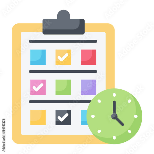 Time Report Flat Icon