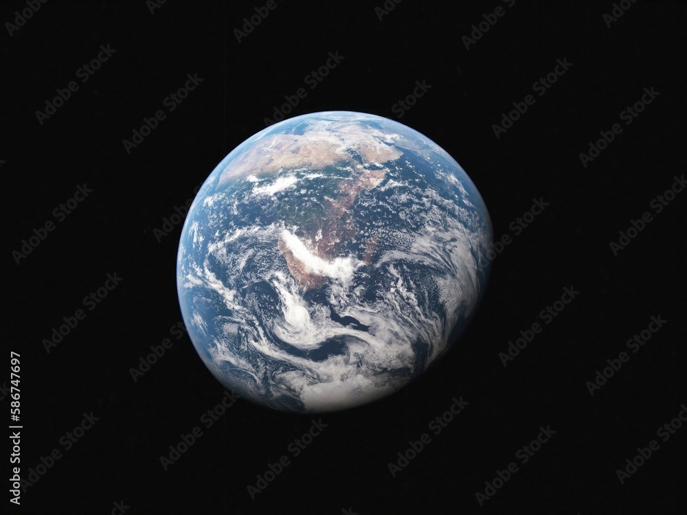 Realistic planet earth in blue and black colors