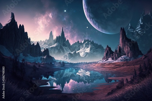 Epic Scenery of the Mystical Landscape Generative AI © pngking
