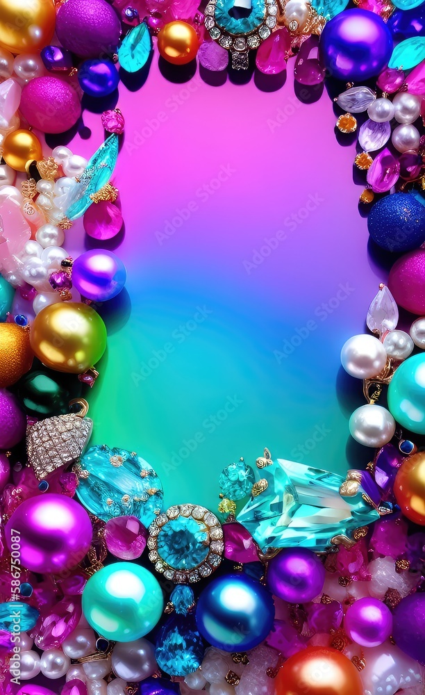 Luxury concept colorful precious and half precious gemstones, stones and gems background. Ai generated art. Luxury concept colorful precious and half precious gemstones, stones and gems background. Ai generated art.