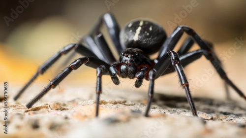 a big black spider hunting for a meal © The animal shed 274