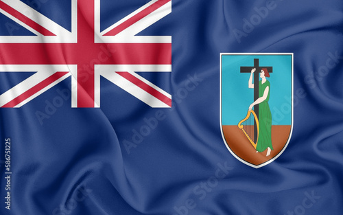 Realistic 3D Waving flag of Montserrat