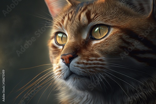 cute orange cat portrait, generative ai