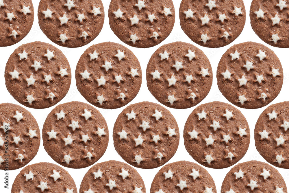 more than one biscuit in white background