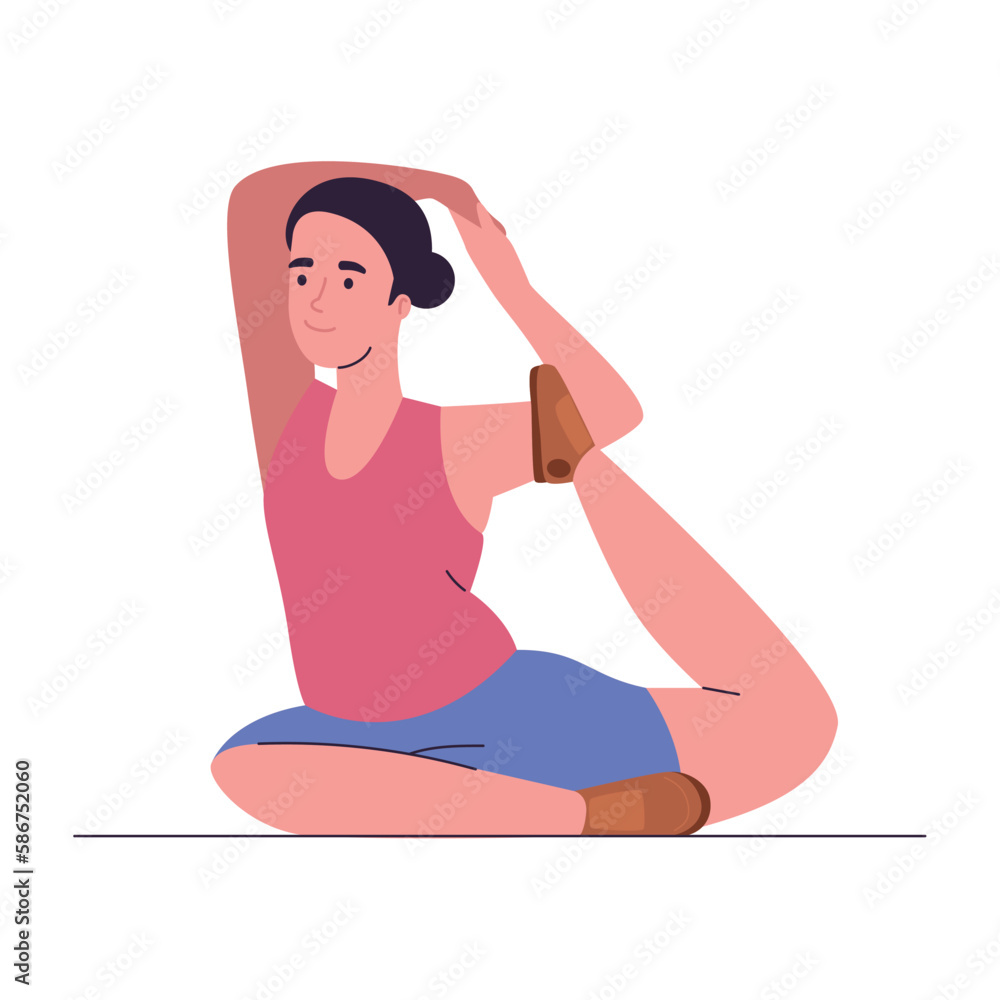 Healthy woman exercising in a yoga pose Healthy woman exercising in a yoga pose