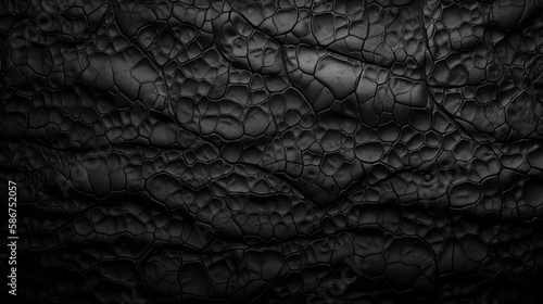 Black Leather background texture. ai generative