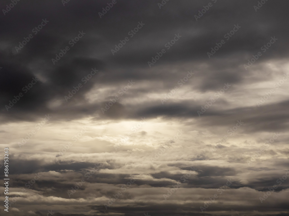 Dark color dramatic sky background for design purpose and replacement.
