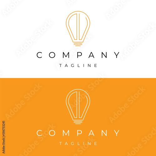 Letter DV initial lamp solution bulblight icon logo design vector template