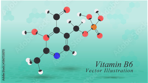 Vitamine B6 structure vector illustration