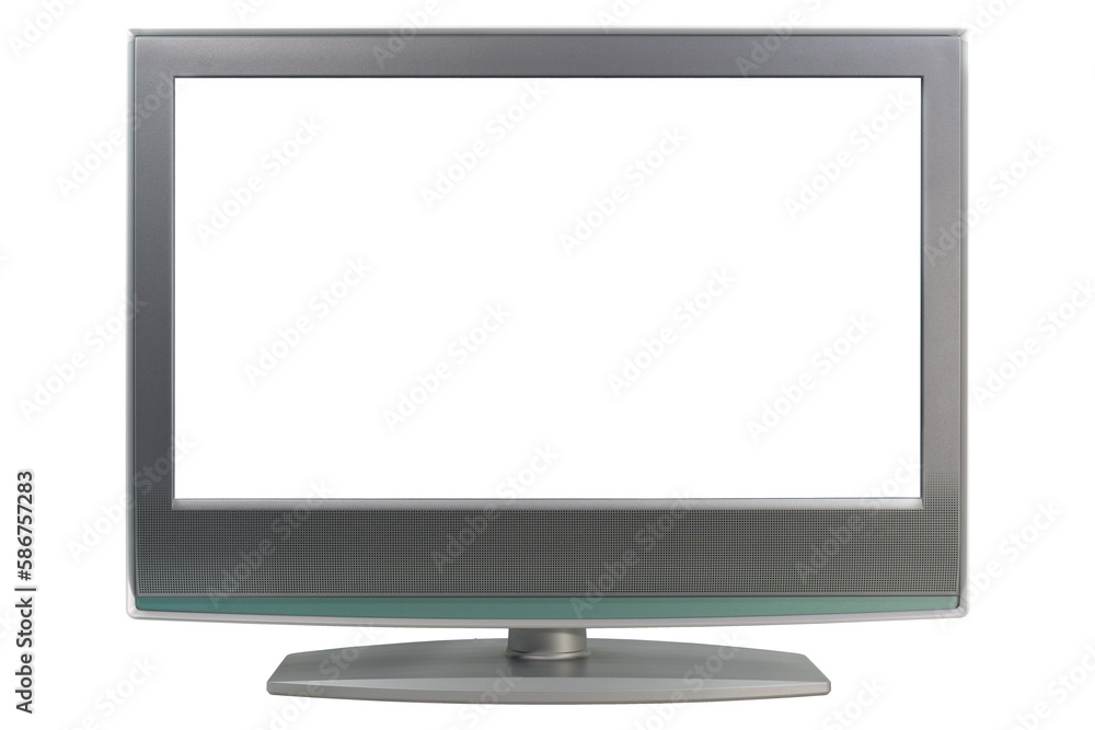 Older flat screen TV monitor isolated on a transparent background. Image is 16.5 inches wide at 300 dpi.. Older flat screen TV monitor isolated on a transparent background. Image is 16.5 inches wide at 300 dpi..