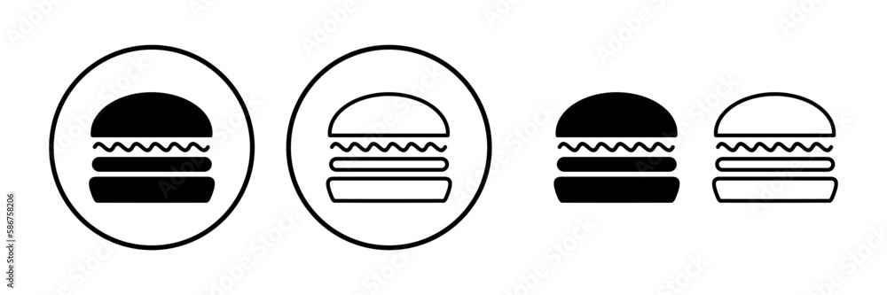 Burger icon vector. hamburger logo icon. fast food icon Burger icon vector. hamburger logo icon. fast food icon