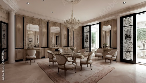 Interior Design Dining room - Living room Generative AI 1