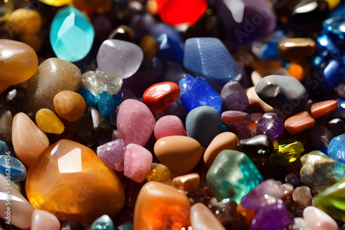 colored stones  colors  translucent  precious  mixed - Generative AI