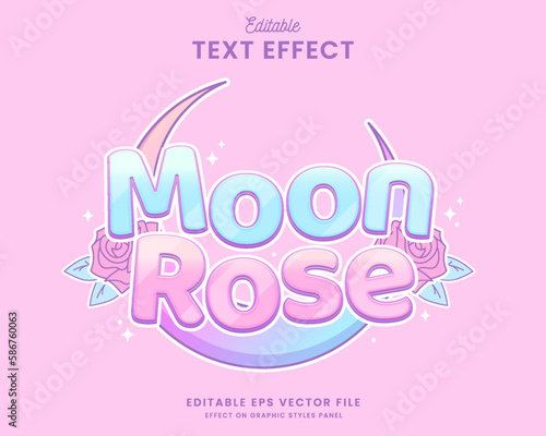 Wallpaper Mural decorative editable moon rose text effect vector design Torontodigital.ca