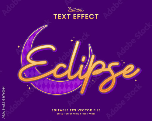 decorative editable eclipse text effect vector design