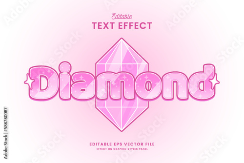 decorative editable diamond text effect vector design